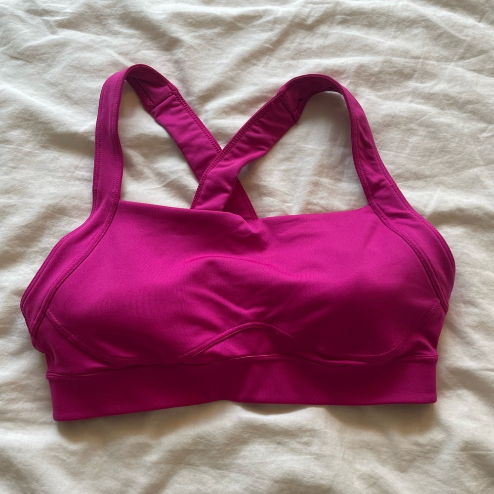 Hot pink sports bra